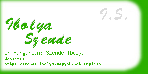 ibolya szende business card